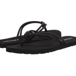Ladies black flip flops